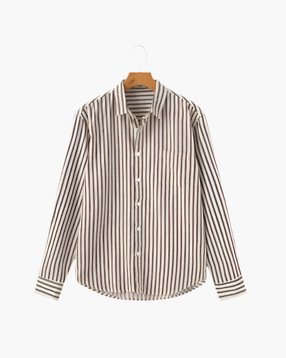 Gabriel Fontaine | Men's Striped Linen Casual Shirt