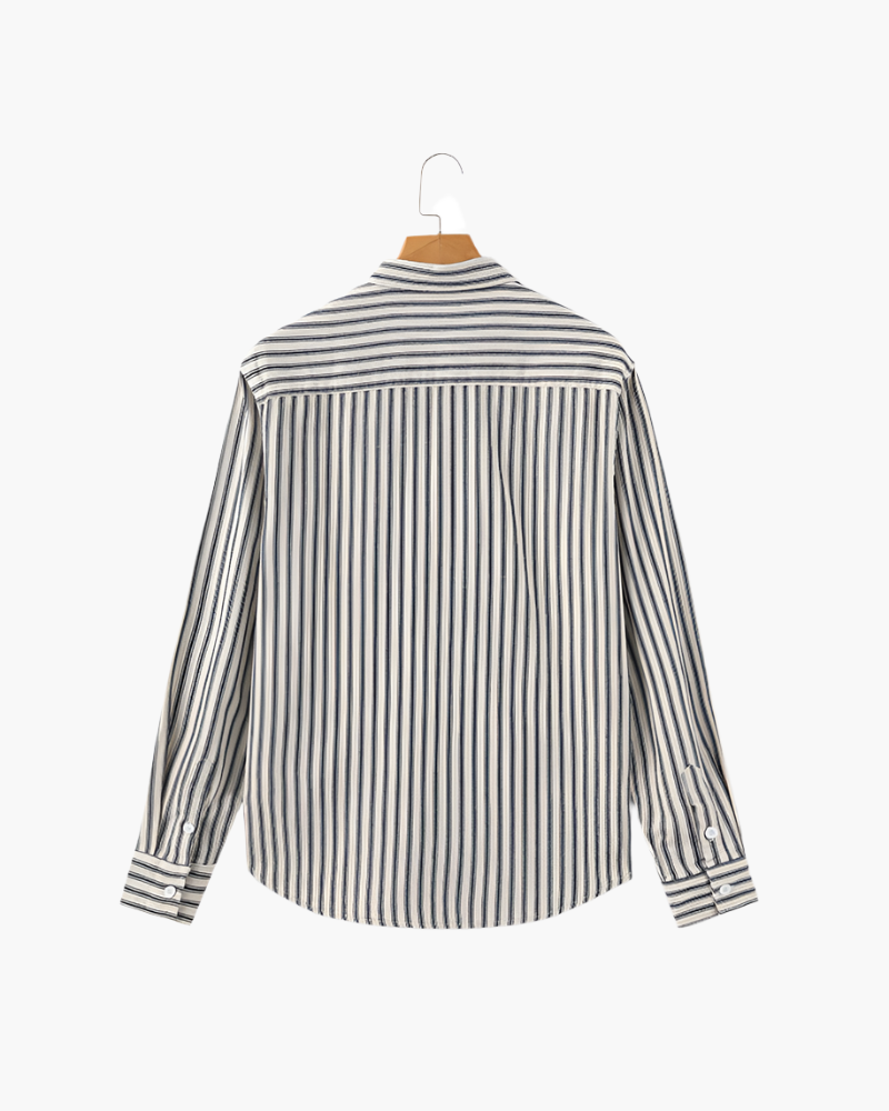 Gabriel Fontaine | Men's Striped Linen Casual Shirt