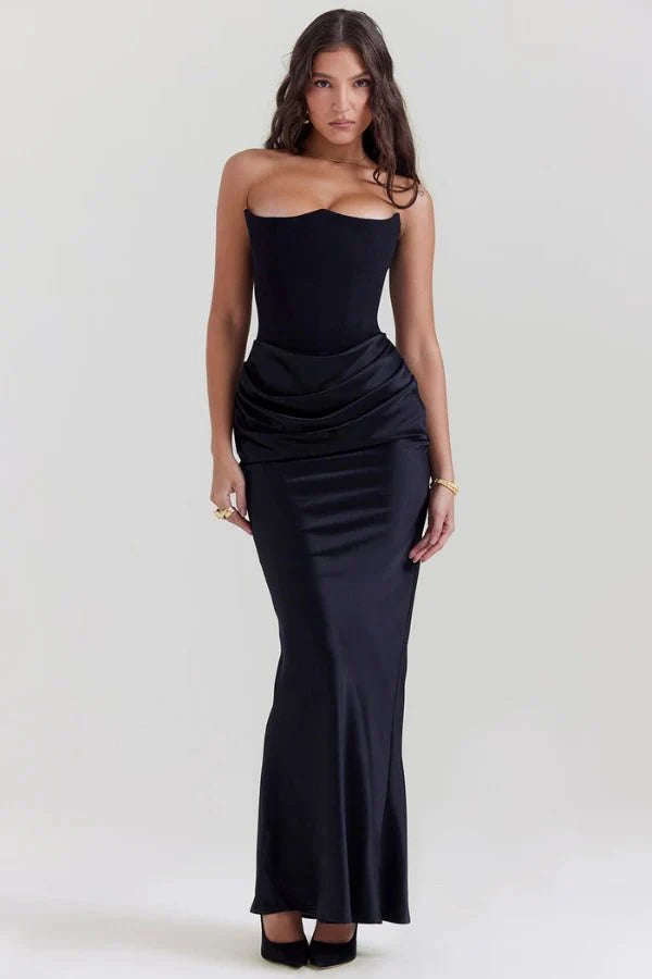 Sloane | Satin Corset Floor-Length Gown