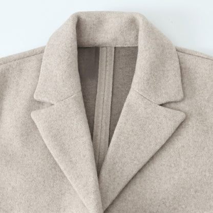 Hester | Relaxed Wool Blend Notch Lapel Long Coat