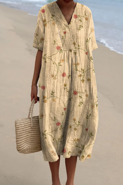 Floravia | Floral Flowy Lightweight Holiday Maxi Dress