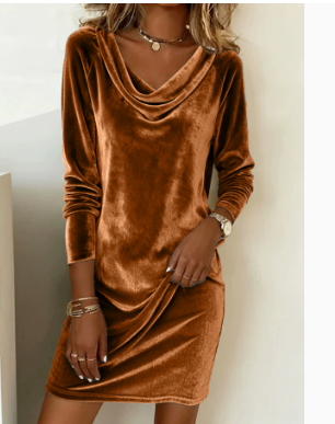 Velvet Midi Cocktail Dress For Women