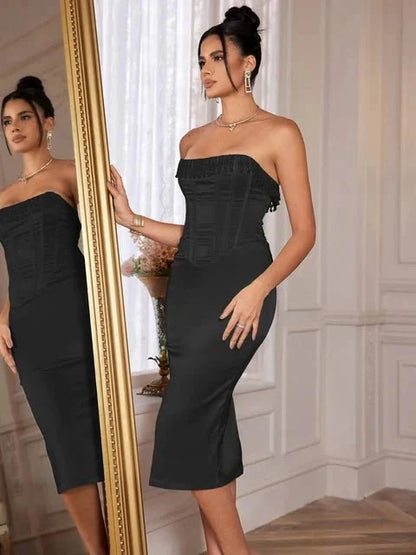Sharlene | Embellished Strapless Luxury Dress