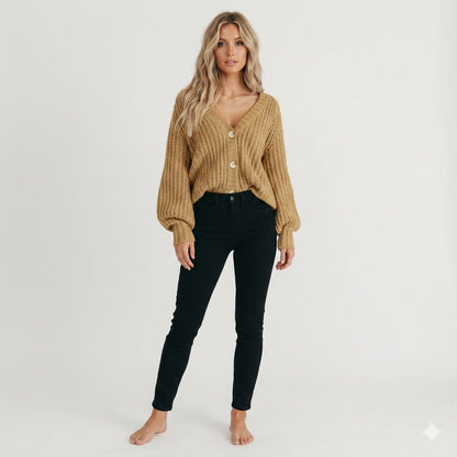 Elena | Chunky Knit Button Cardigan