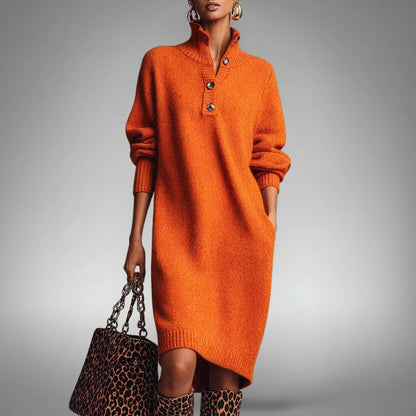 Mira | Wool Mix Knit Polo Dress
