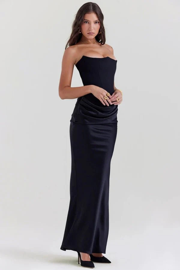 Sloane | Satin Corset Floor-Length Gown
