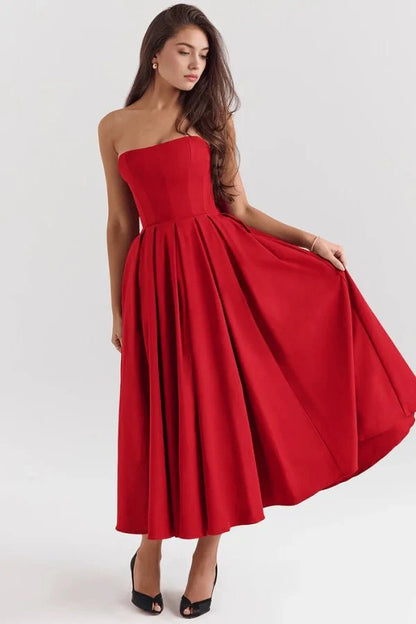 Aneri | Strapless Corset Midi Sundress