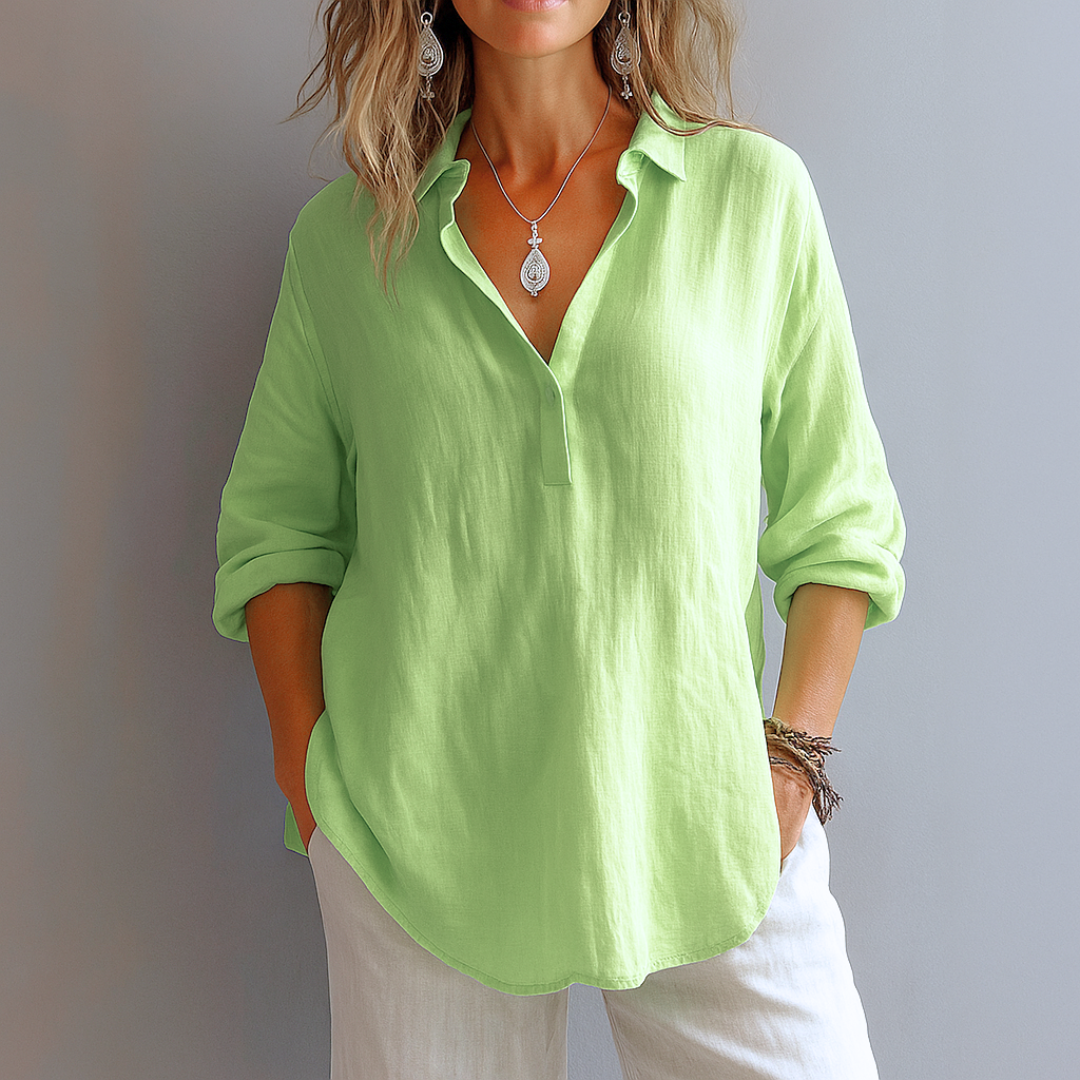 Elise Moreau | Women's Blush Linen Relaxed Shirt