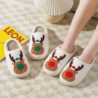 Belle | Christmas Slippers Reindeer Face Slip On