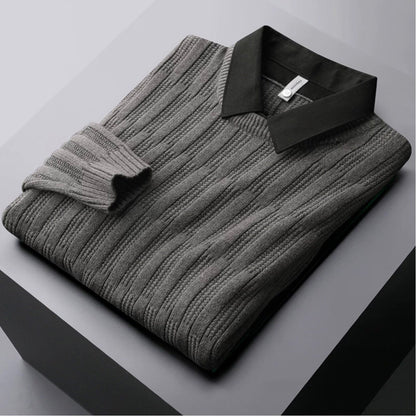 Lenny | Men's Ribbed Polo Collar Sweater