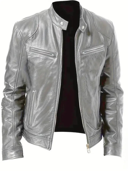 Clarence | Men's Slim Fit Faux Leather Racer Jacket