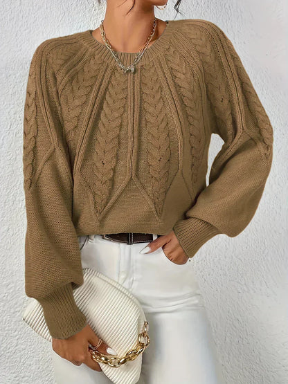 Odessa | Cable Knit Raglan Sleeve Sweater