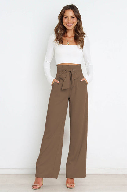 Cosima | High-Waist Wide Leg Knit Trousers