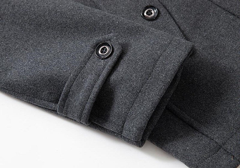 Edmund | Double-Breasted Wool-Look Pea Coat