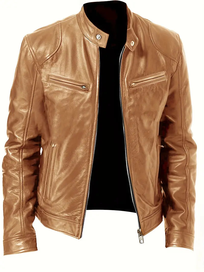Clarence | Men's Slim Fit Faux Leather Racer Jacket
