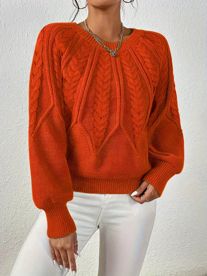 Jillian | Women's Cable Knit Raglan Sleeve Sweater