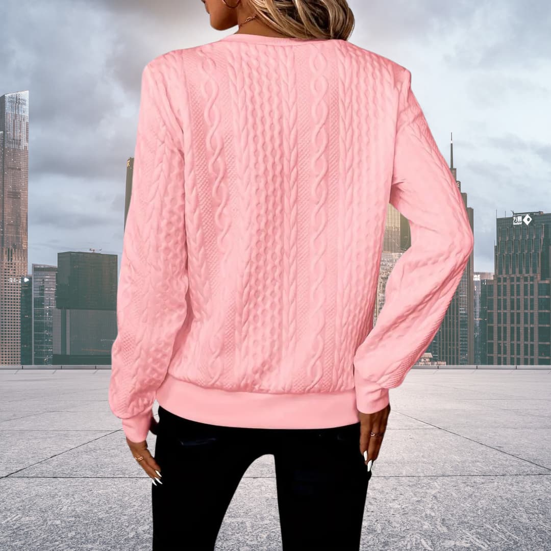 Penny | Women's Cable Knit Zip-Up Sweater