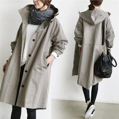 Lia | Women's Hooded Waterproof Rain Trench Coat