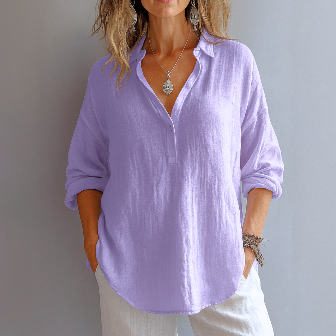 Elise Moreau | Women's Blush Linen Relaxed Shirt