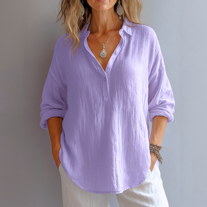 Elise Moreau | Women's Blush Linen Relaxed Shirt