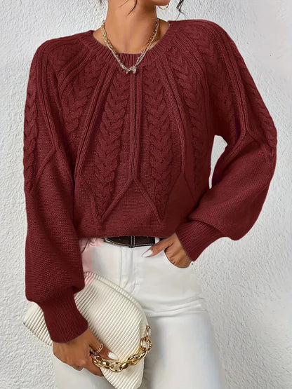 Odessa | Cable Knit Raglan Sleeve Sweater