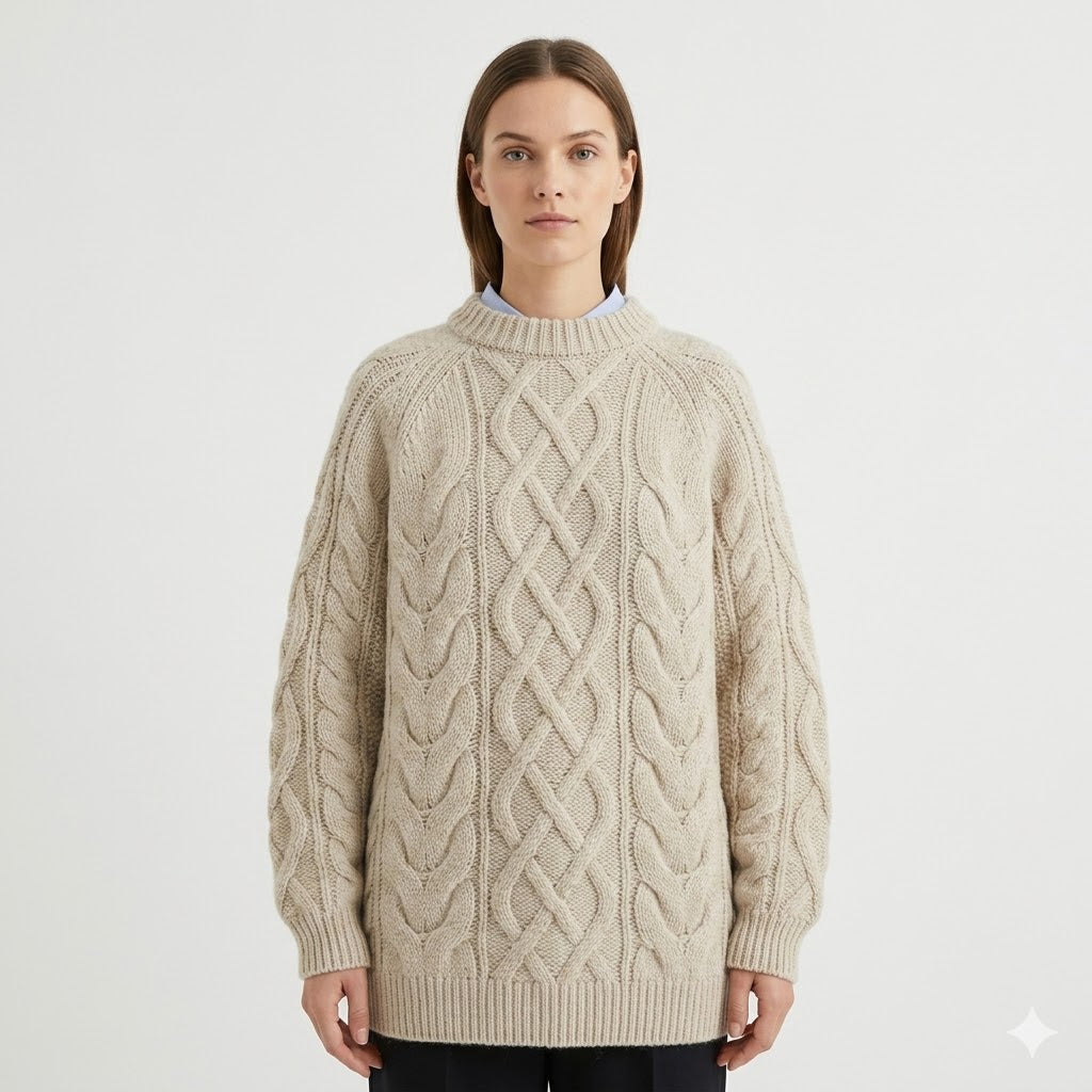 Mara | Oversized Cable Knit Sweater