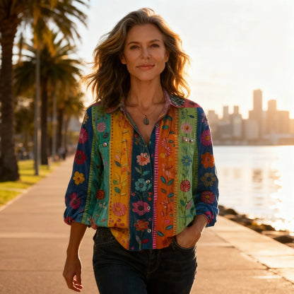 Odessa | Vintage Print Cotton Blouse