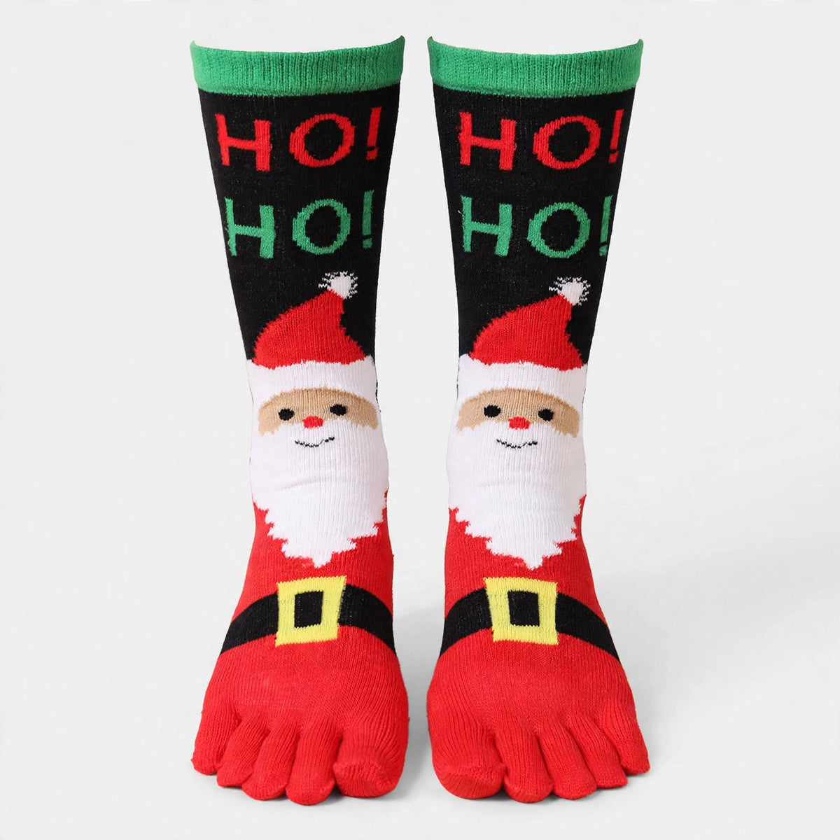 Marzipan | Christmas Socks Five Toe Contrast Cuff