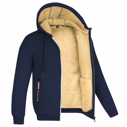 Randy | Men's Fleece Lined Hooded Zip Up Jacket