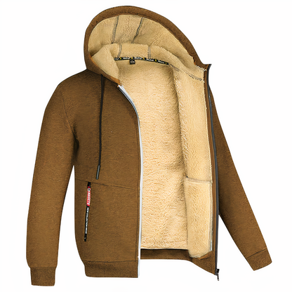 Randy | Men's Fleece Lined Hooded Zip Up Jacket