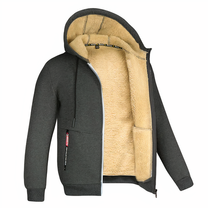 Randy | Men's Fleece Lined Hooded Zip Up Jacket