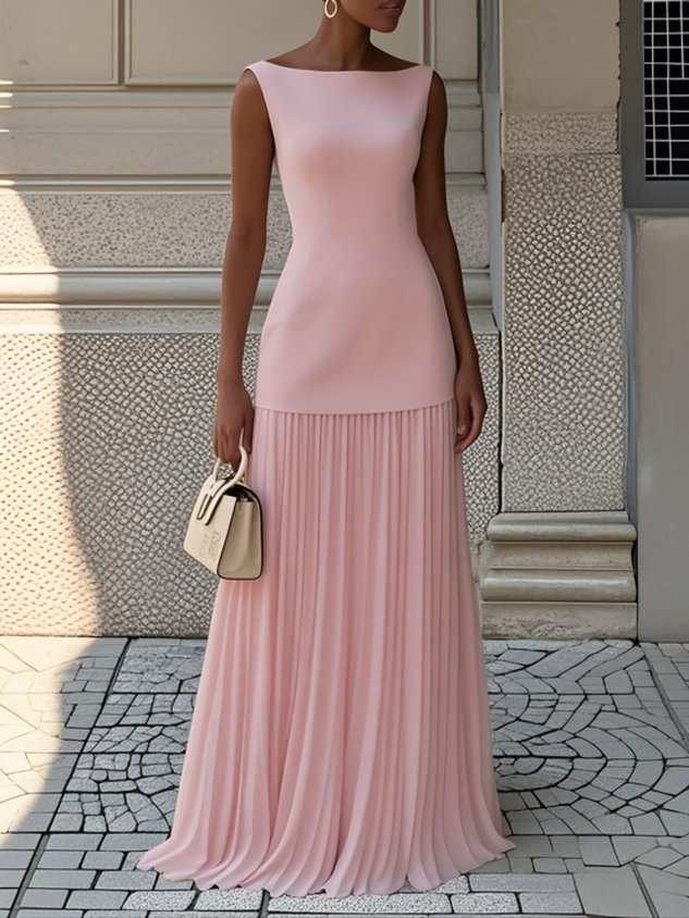 Formilla | Pleated Elegant Formal Maxi Dress