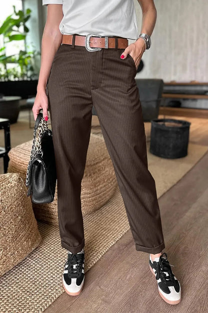 Renae | High-Waisted Straight-Leg Tailored Pants