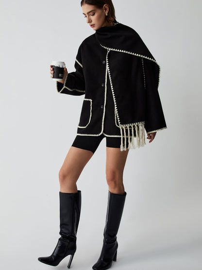 Women's Tailored Jacket with Matching Scarf