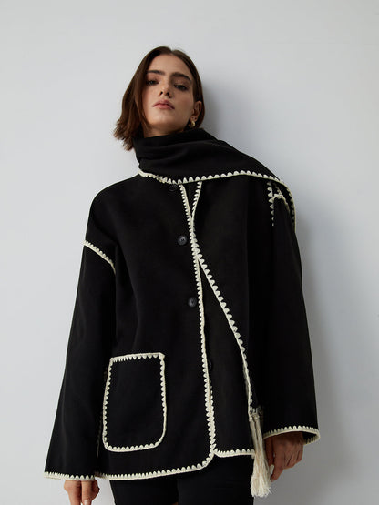 Women's Tailored Jacket with Matching Scarf