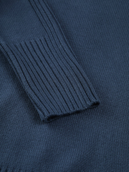 Ribbed Mock Neck Knit Sweater