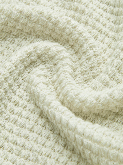 Sage | Women's Fitted Waffle Knit Long Sleeve Top