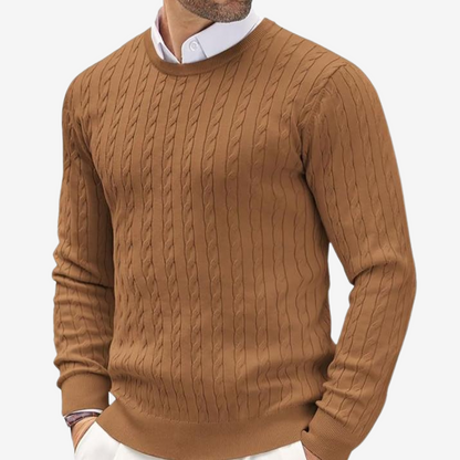 Robin | Men's Crew Neck Cable Knit Sweater