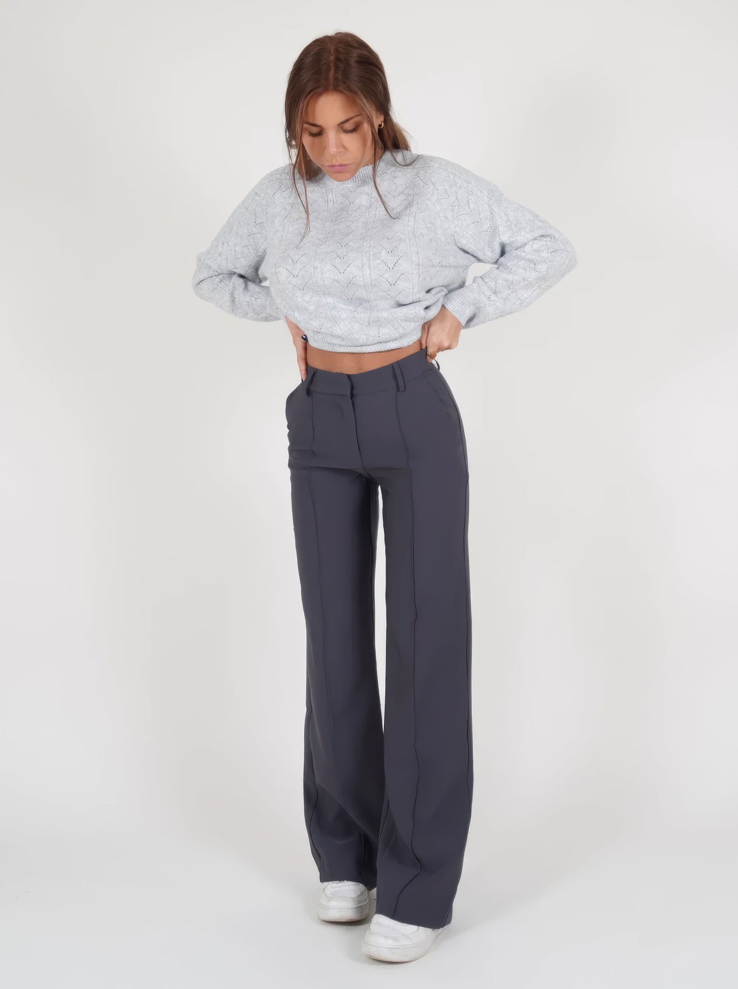 Casual Wide-leg high-waisted trousers for women