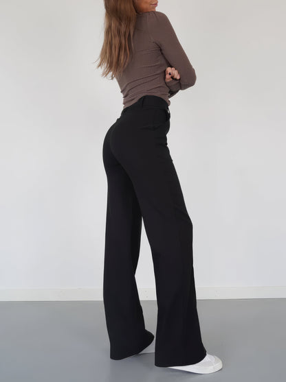 Casual Wide-leg high-waisted trousers for women