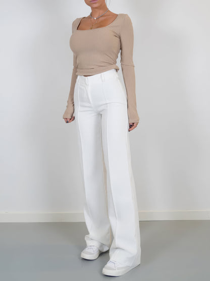 Casual Wide-leg high-waisted trousers for women