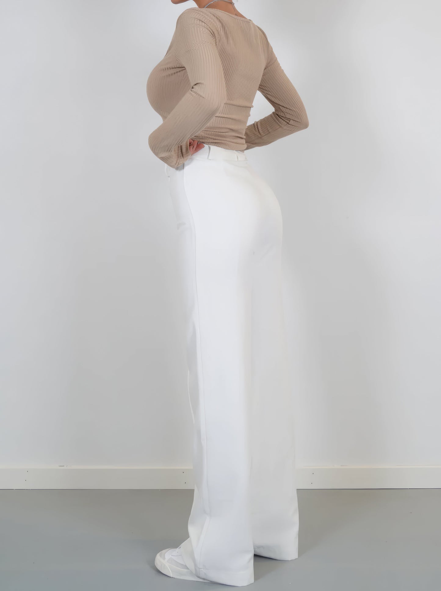 Casual Wide-leg high-waisted trousers for women