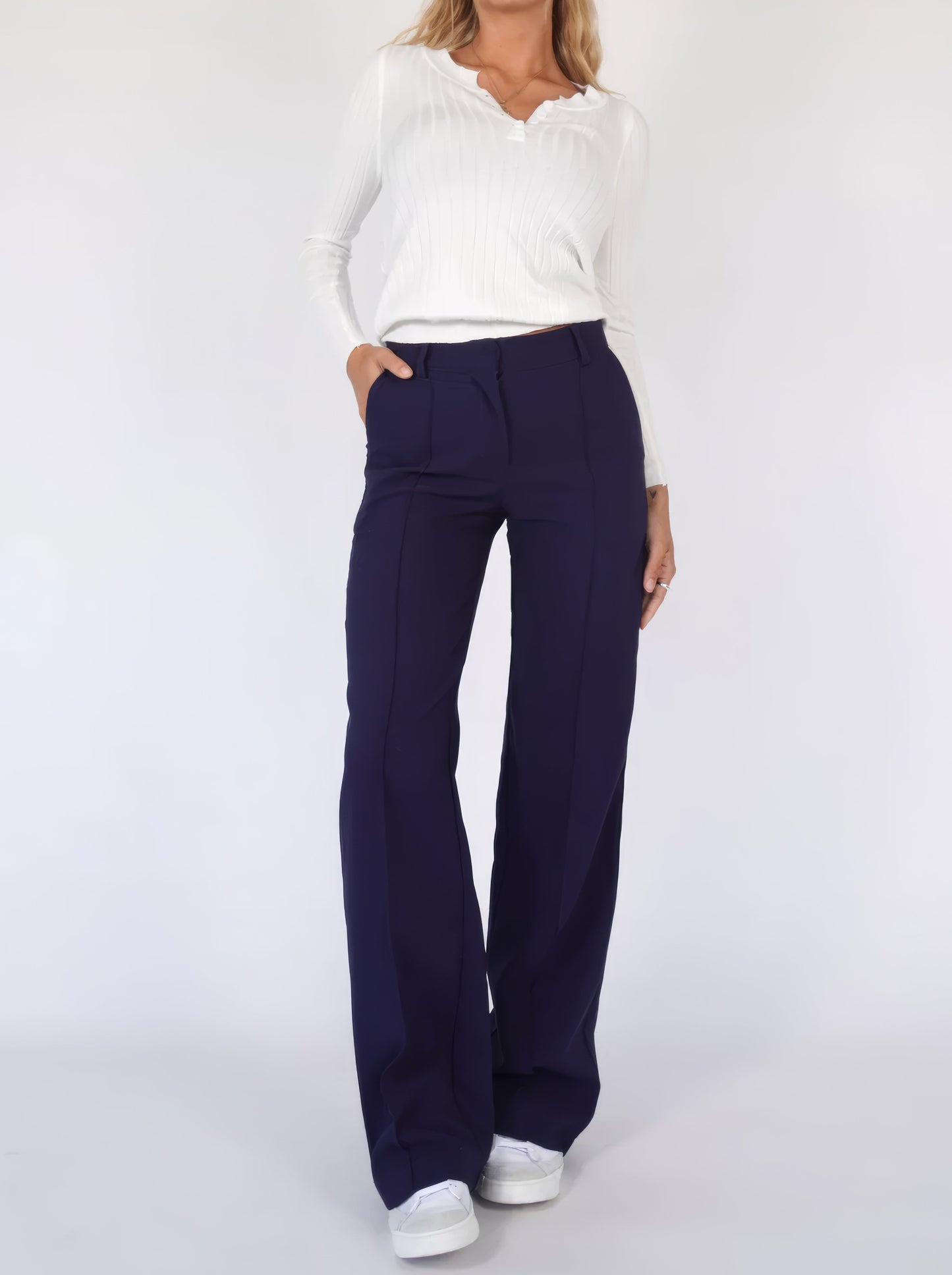 Casual Wide-leg high-waisted trousers for women