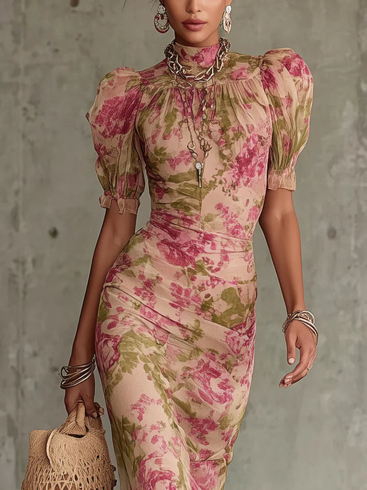 Kristy | Elegant Floral Maxi Dress with Sleeves for Women