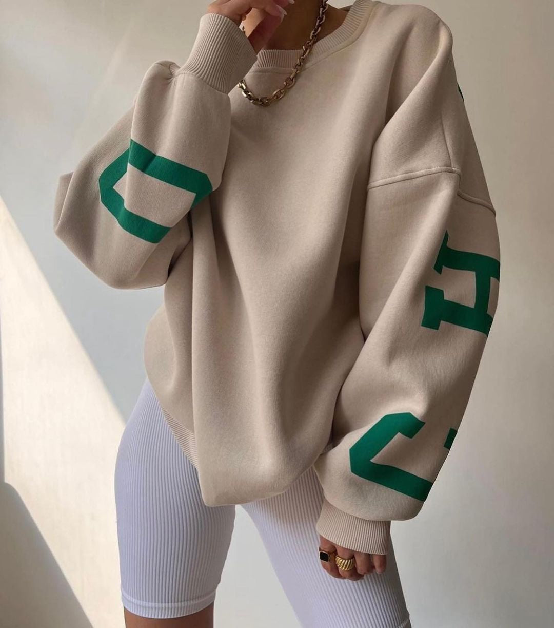 Bibi | Women's Oversized Graphic Print Sweater