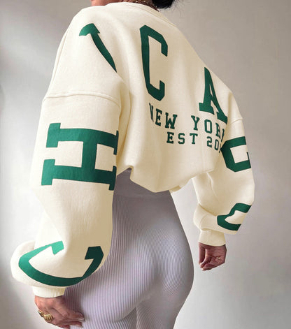 Bibi | Women's Oversized Graphic Print Sweater
