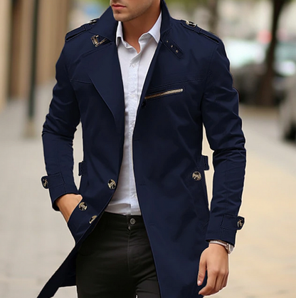 Digby | Belted Double Breasted Trench Coat Epaulettes