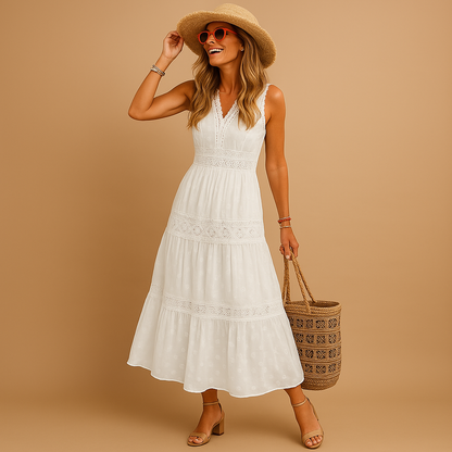 Ibizelle | Boho Flowy Relaxed Fit Beach Festival Maxi Dress