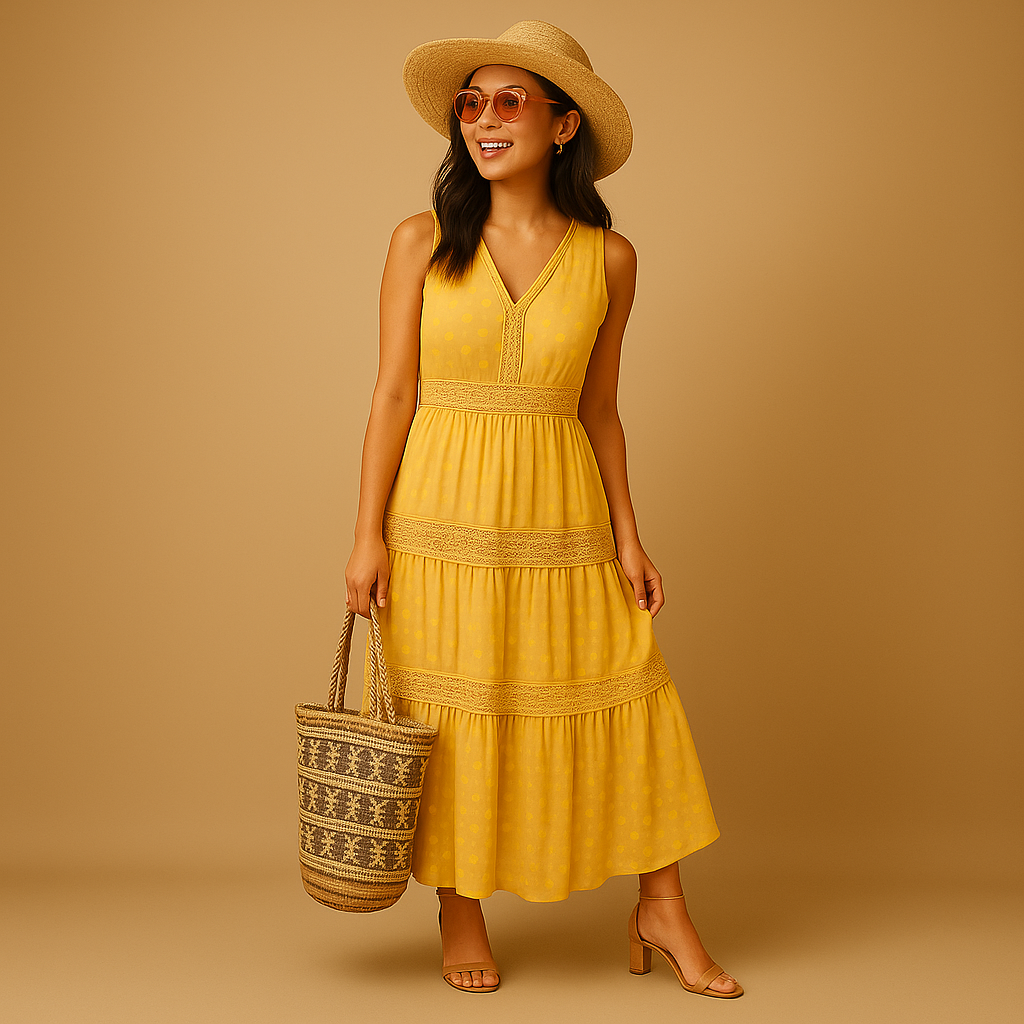 Ibizelle | Boho Flowy Relaxed Fit Beach Festival Maxi Dress
