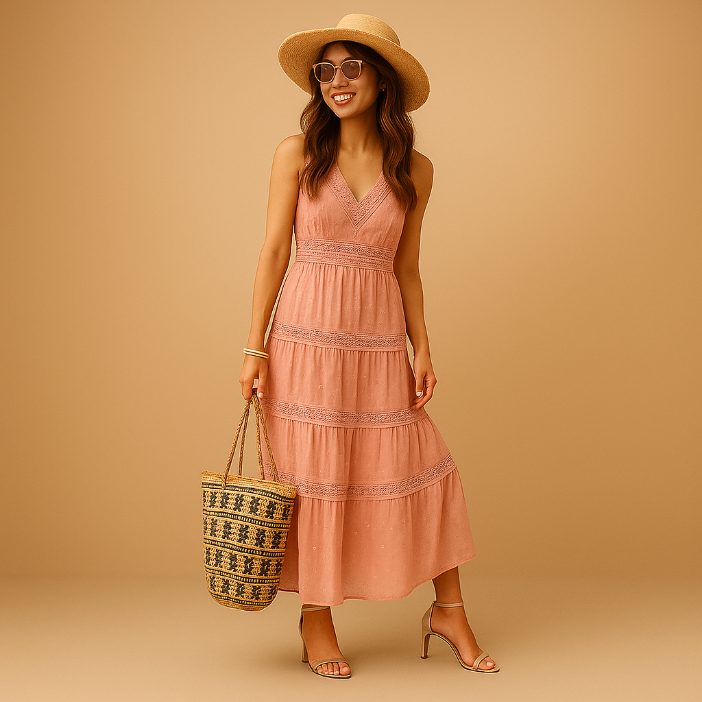 Ibizelle | Boho Flowy Relaxed Fit Beach Festival Maxi Dress